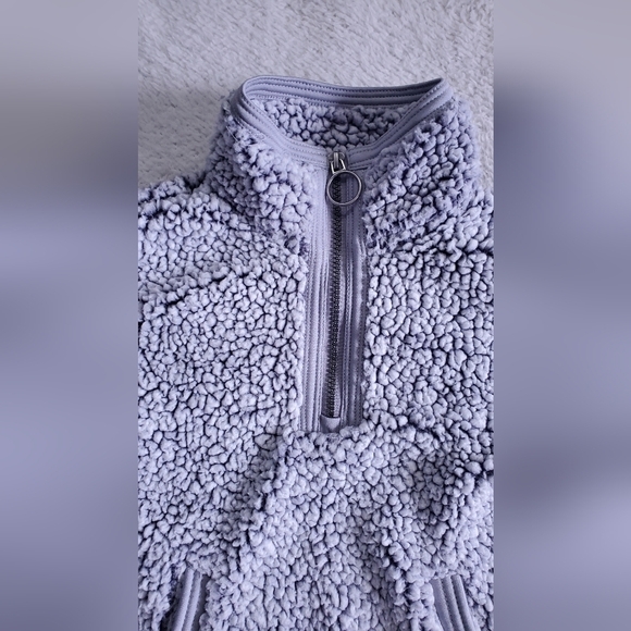 Bundle Only: Cuddly Sherpa Pullover Girls Grey Jacket Size 5/6 - Picture 3 of 8